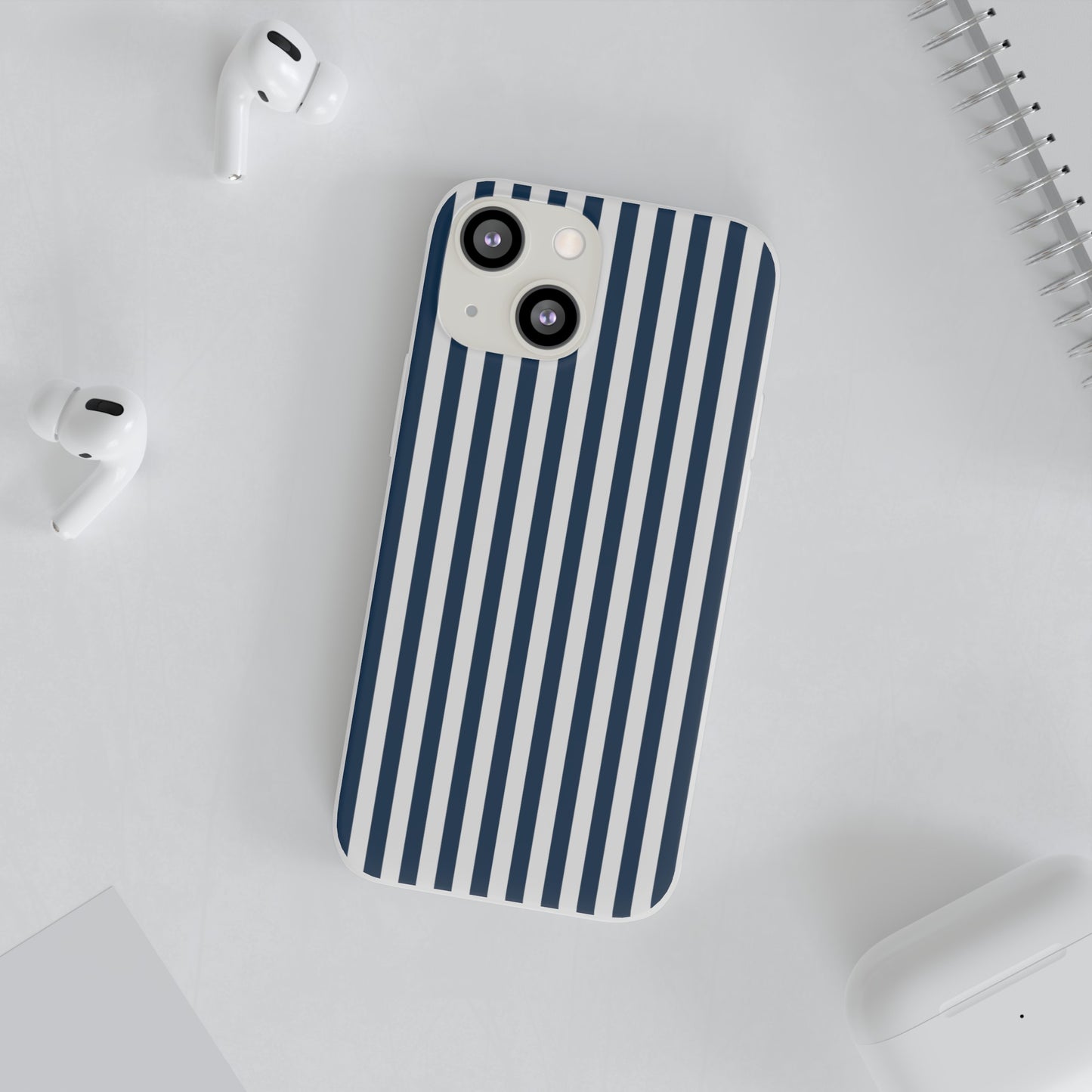 Navy Blue Stripes Flexible Phone Case iPhone Case Samsung Galaxy - Phone Case - Kristine Celestine