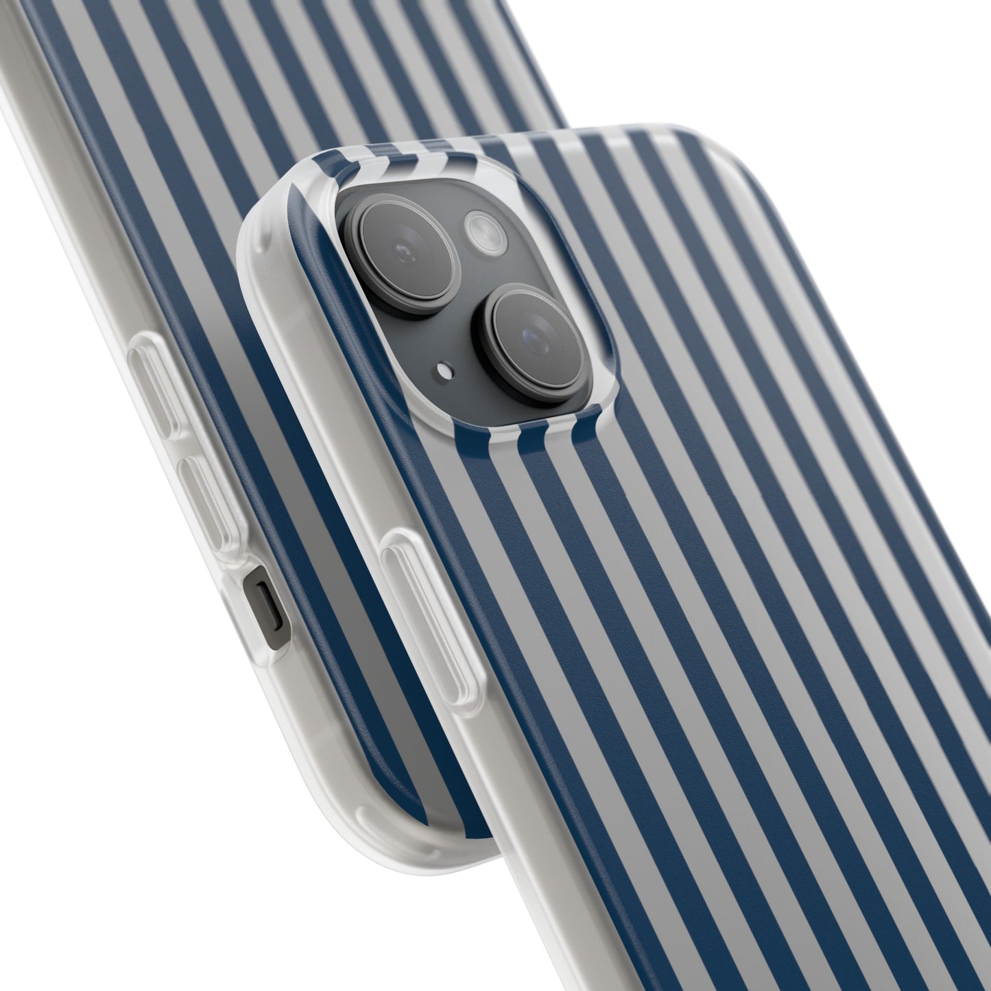 Navy Blue Stripes Flexible Phone Case iPhone Case Samsung Galaxy - Phone Case - Kristine Celestine