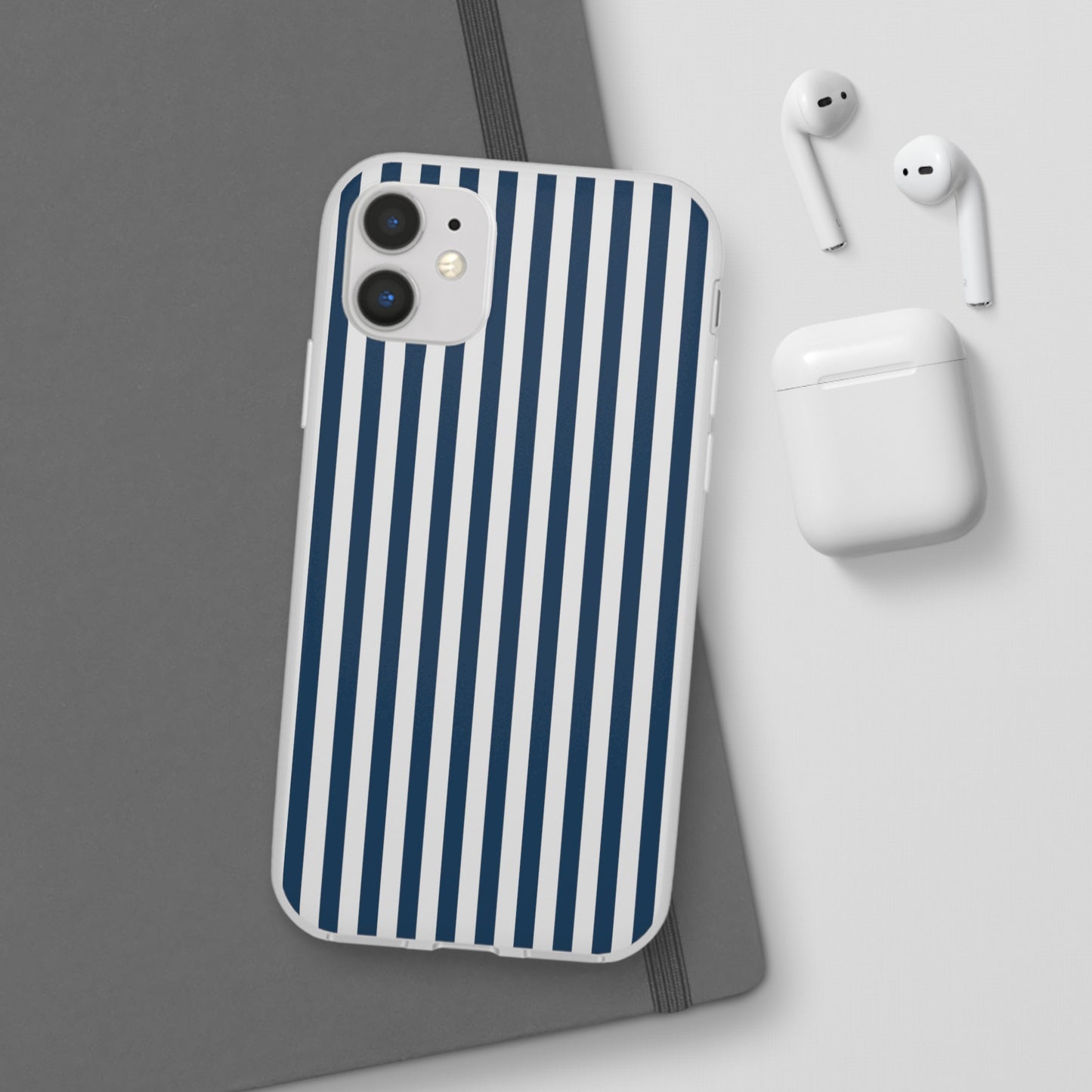 Navy Blue Stripes Flexible Phone Case iPhone Case Samsung Galaxy - Phone Case - Kristine Celestine