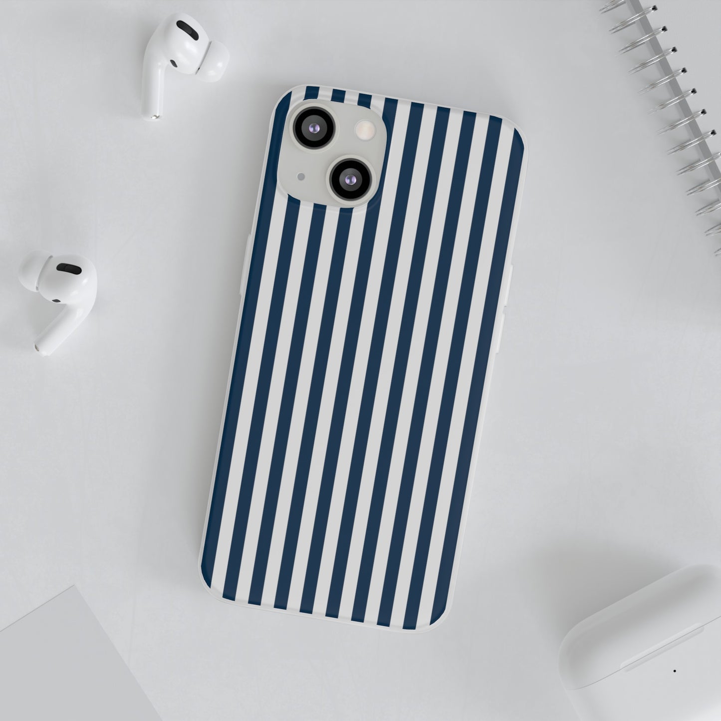 Navy Blue Stripes Flexible Phone Case iPhone Case Samsung Galaxy - Phone Case - Kristine Celestine