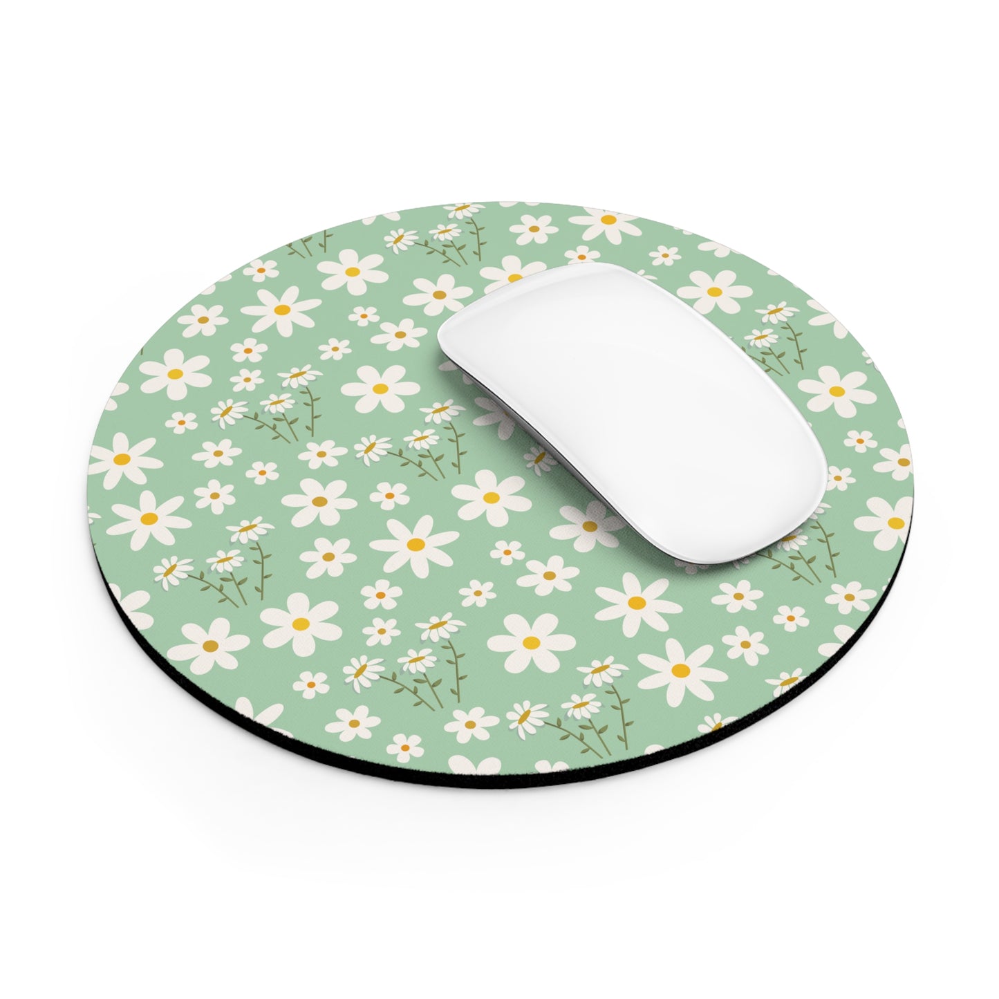 Mint Daisy Delight Mousepad Spring Green Floral Desk Mat Sage Green Daisies Mouse Pad