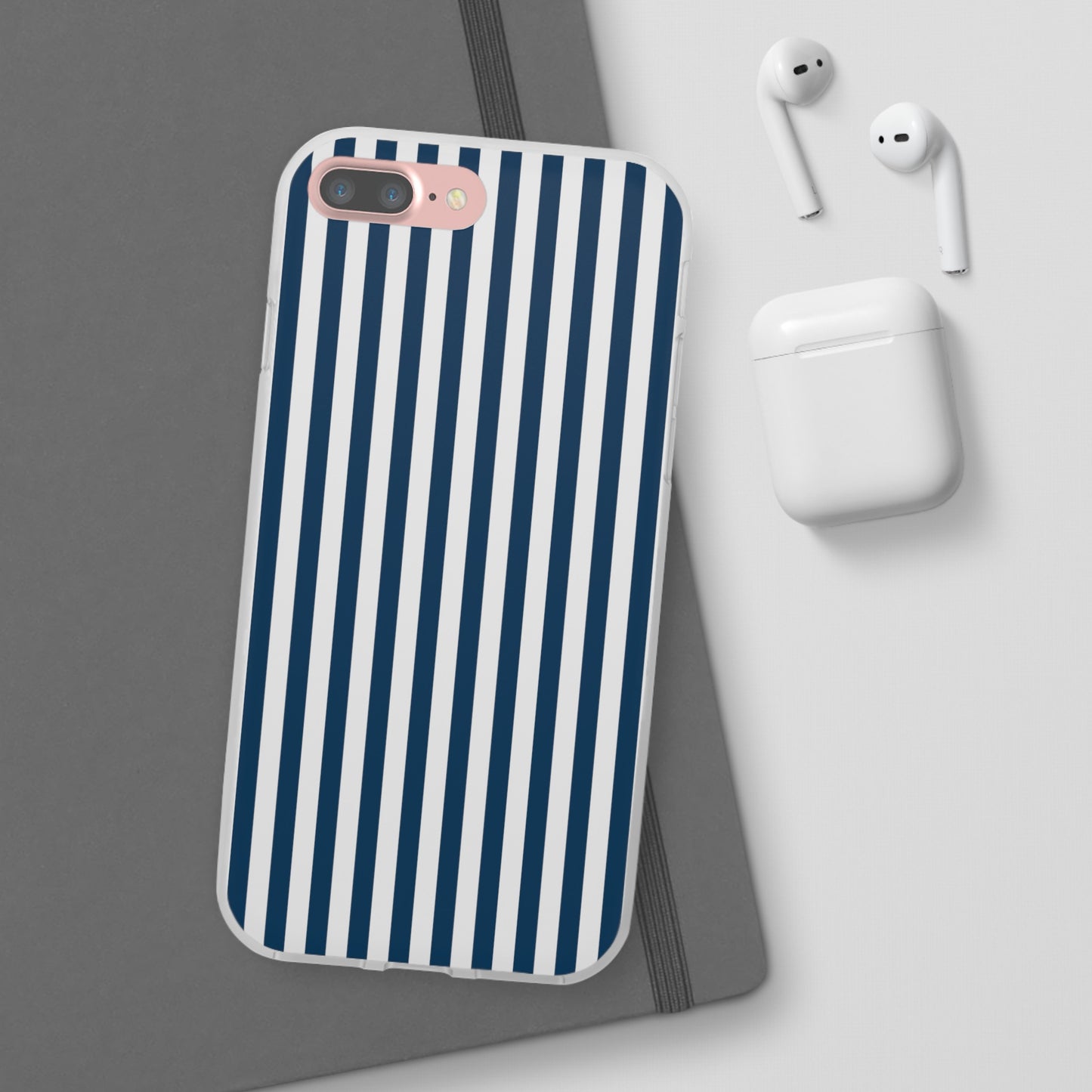 Navy Blue Stripes Flexible Phone Case iPhone Case Samsung Galaxy - Phone Case - Kristine Celestine