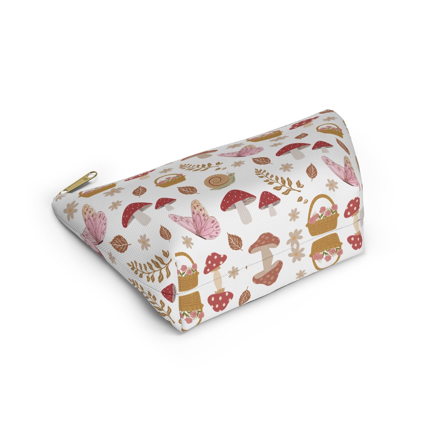 Warm Cottagecore Dream Accessory Pouch with T-bottom Pretty Woodsy Spring Pouch for Makeup Small Bag for School Supplies Butterfly Zipper Pouch