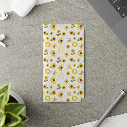 Sunflower Burst Flip Phone Case Cover with Pockets - Phone Case - Kristine Celestine