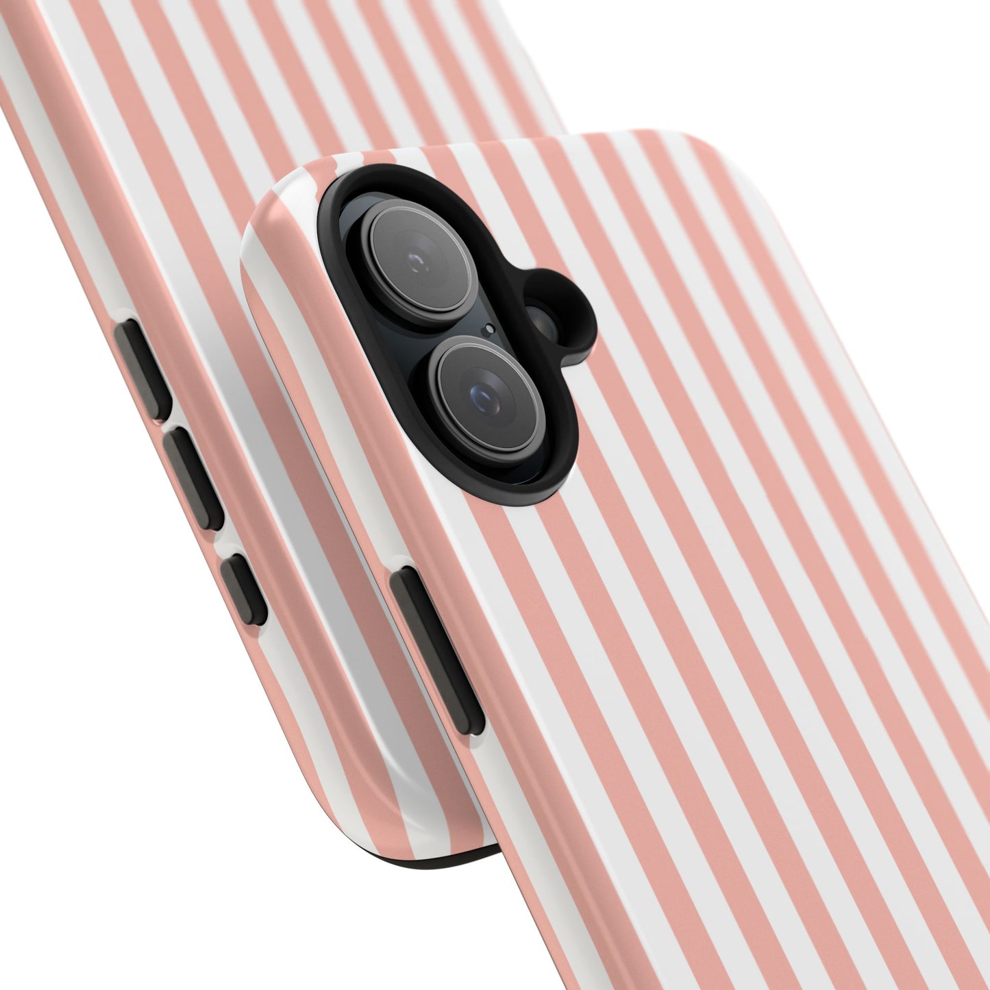 Coral Pink Stripes Tough Phone Case for iPhone and Samsung Galaxy