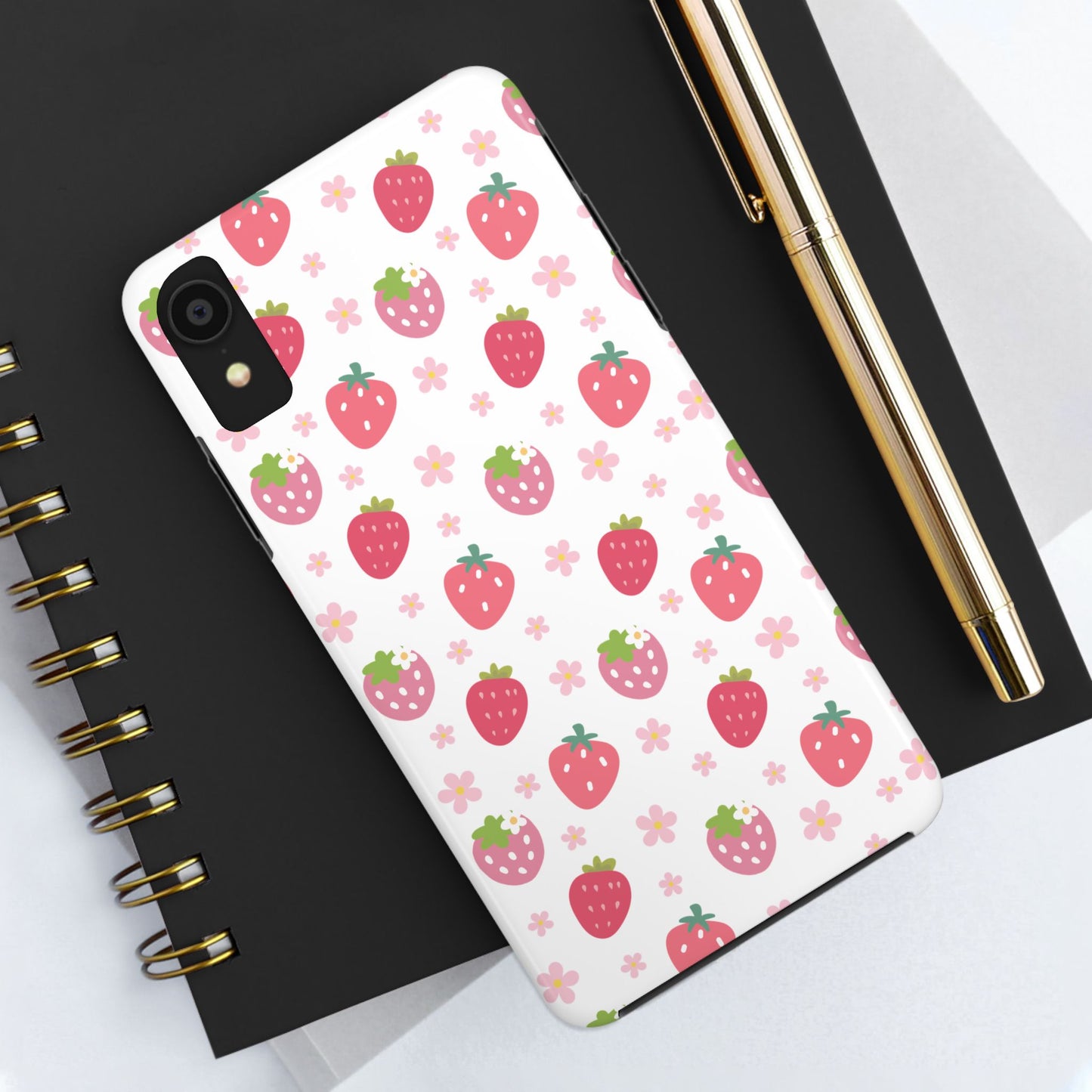 Strawberries and Daisies Tough Phone Case for iPhone and Samsung Galaxy