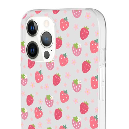 Strawberries and Daisies Flexible Phone Case iPhone Case Samsung Galaxy - Phone Case - Kristine Celestine