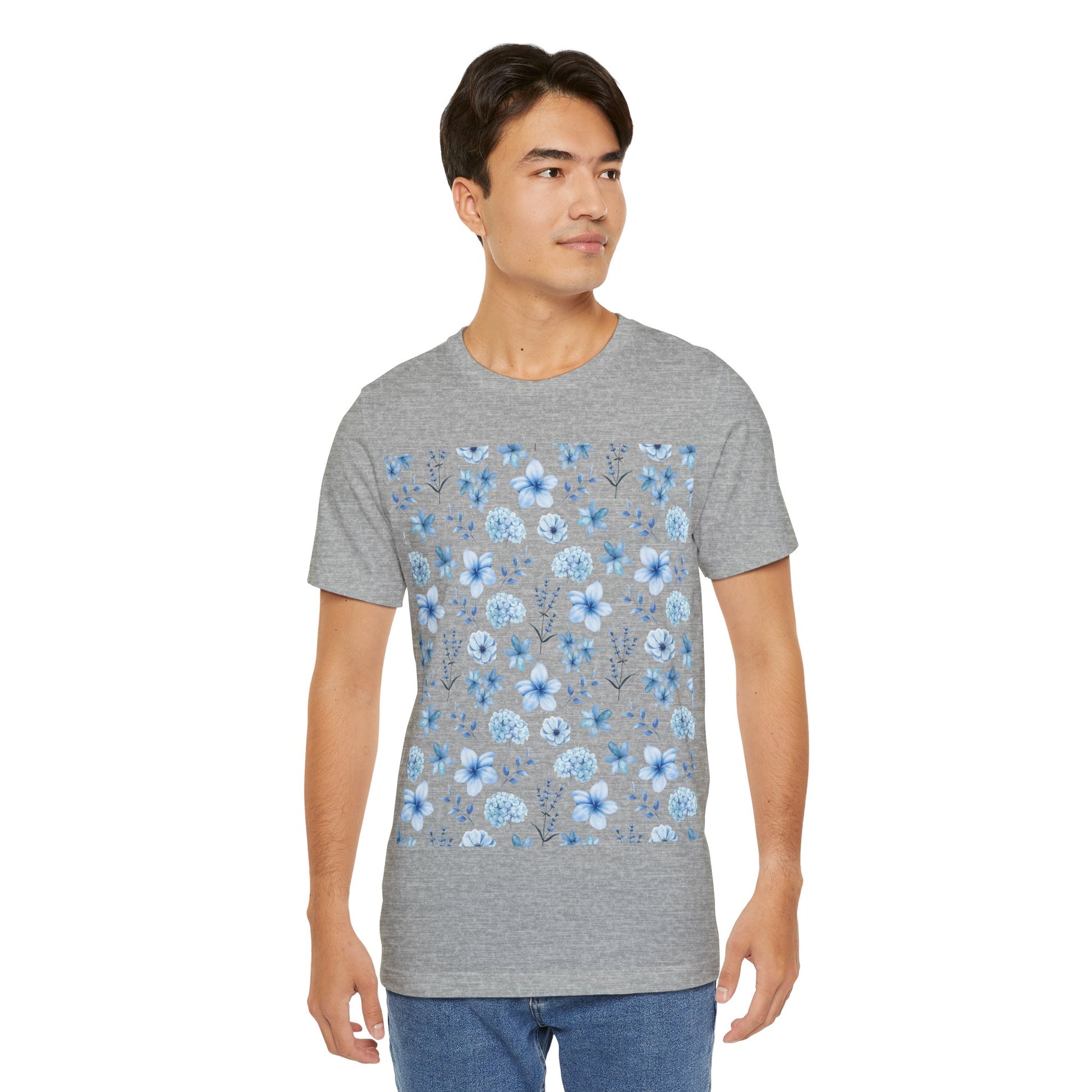 Snowy Blue Flowers T - Shirt - T - Shirt - Kristine Celestine