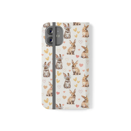 Bunny Love Flip Phone Case Cover with Pockets - Phone Case - Kristine Celestine