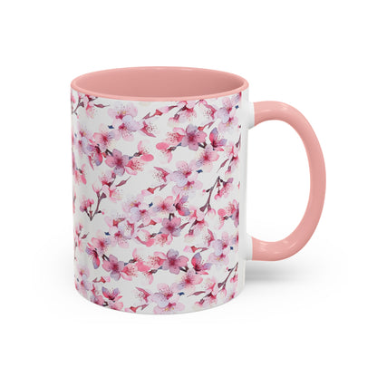 Lovely Cherry Blossom Accent Mug with Pink Interior (vL) - Mug - Kristine Celestine