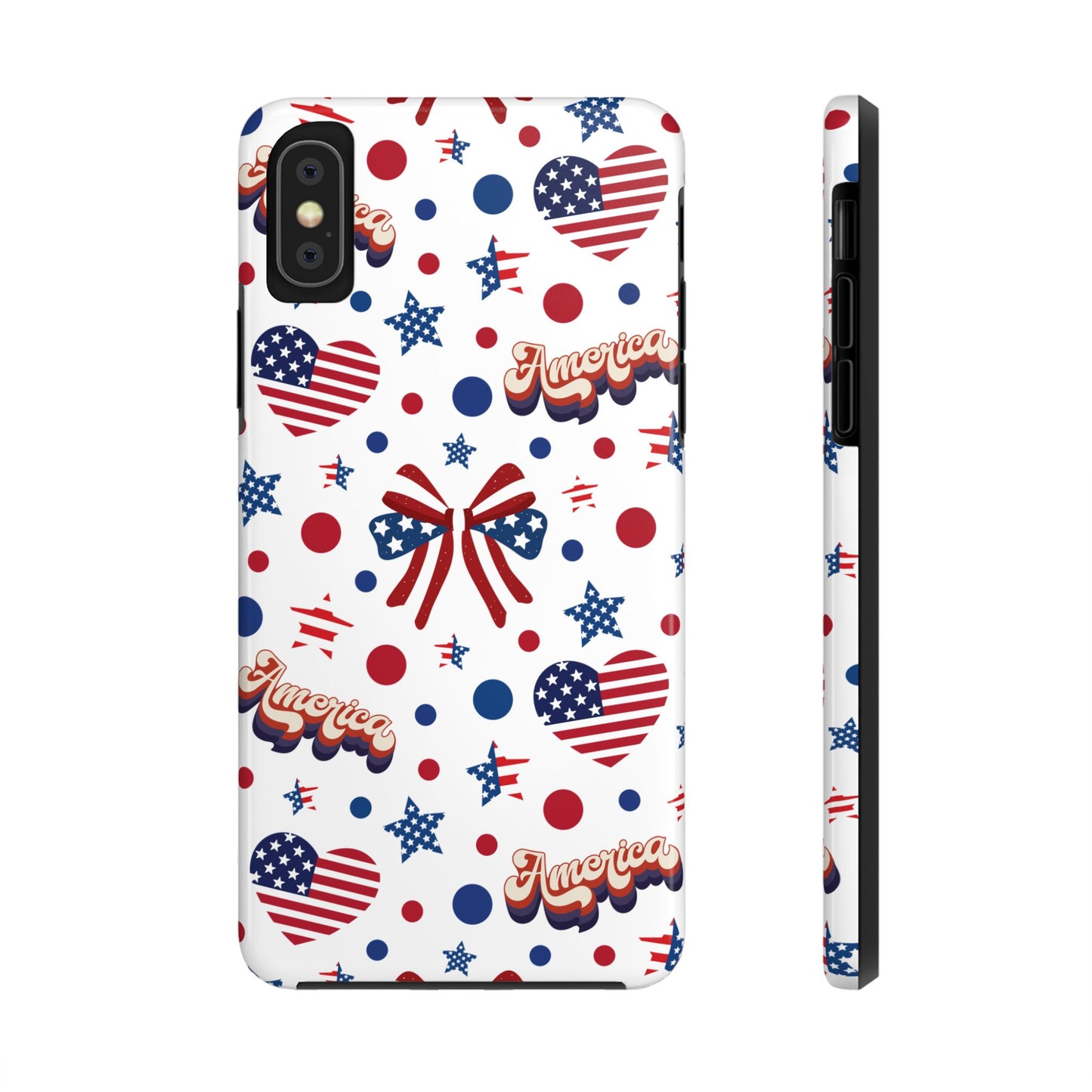 Coque de téléphone robuste America's Sweetheart and Bows pour iPhone et Samsung Galaxy