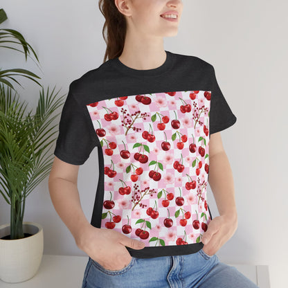 Cherry Checkerboard T - Shirt - T - Shirt - Kristine Celestine