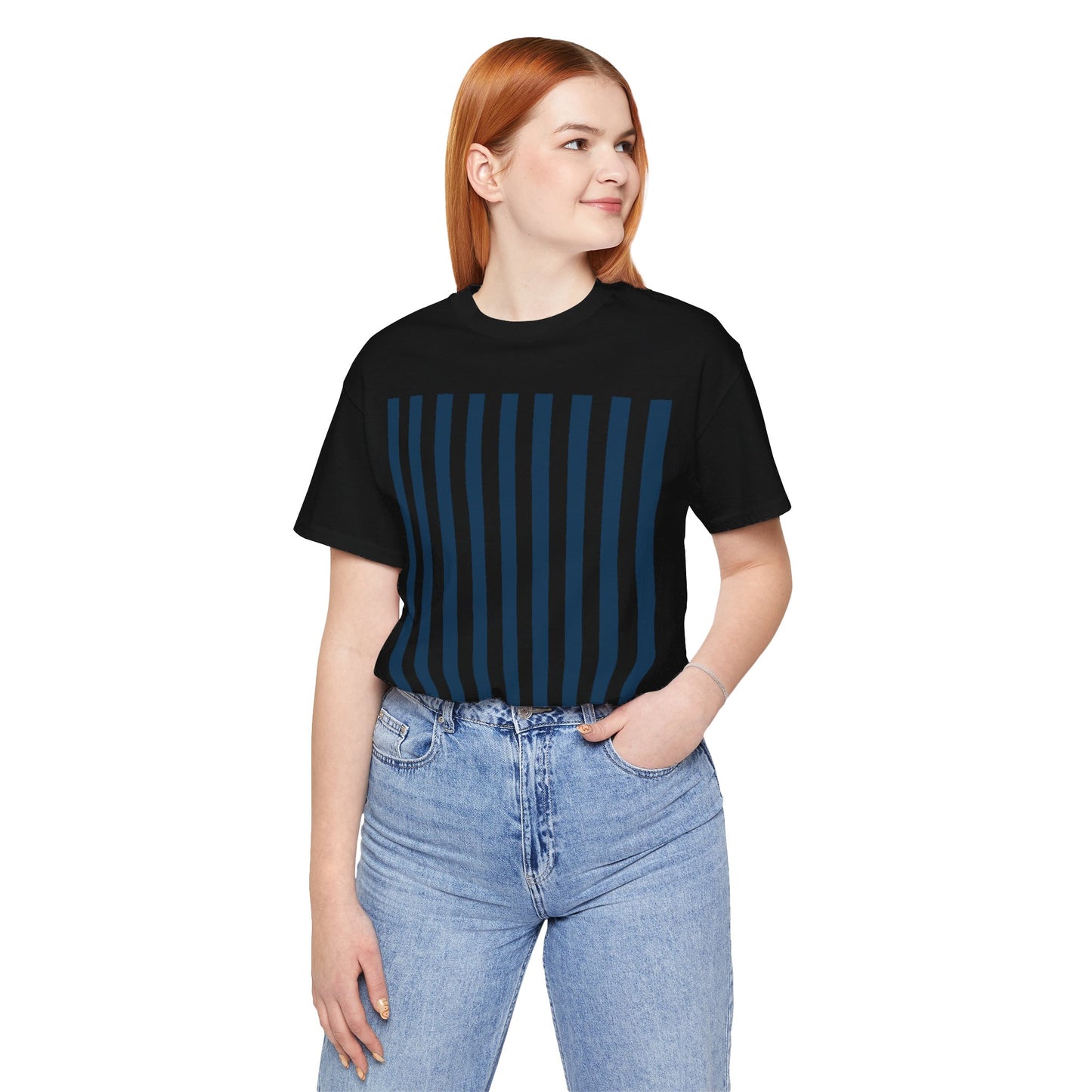 Navy Blue Stripes Shirt Royal Blue T-Shirts