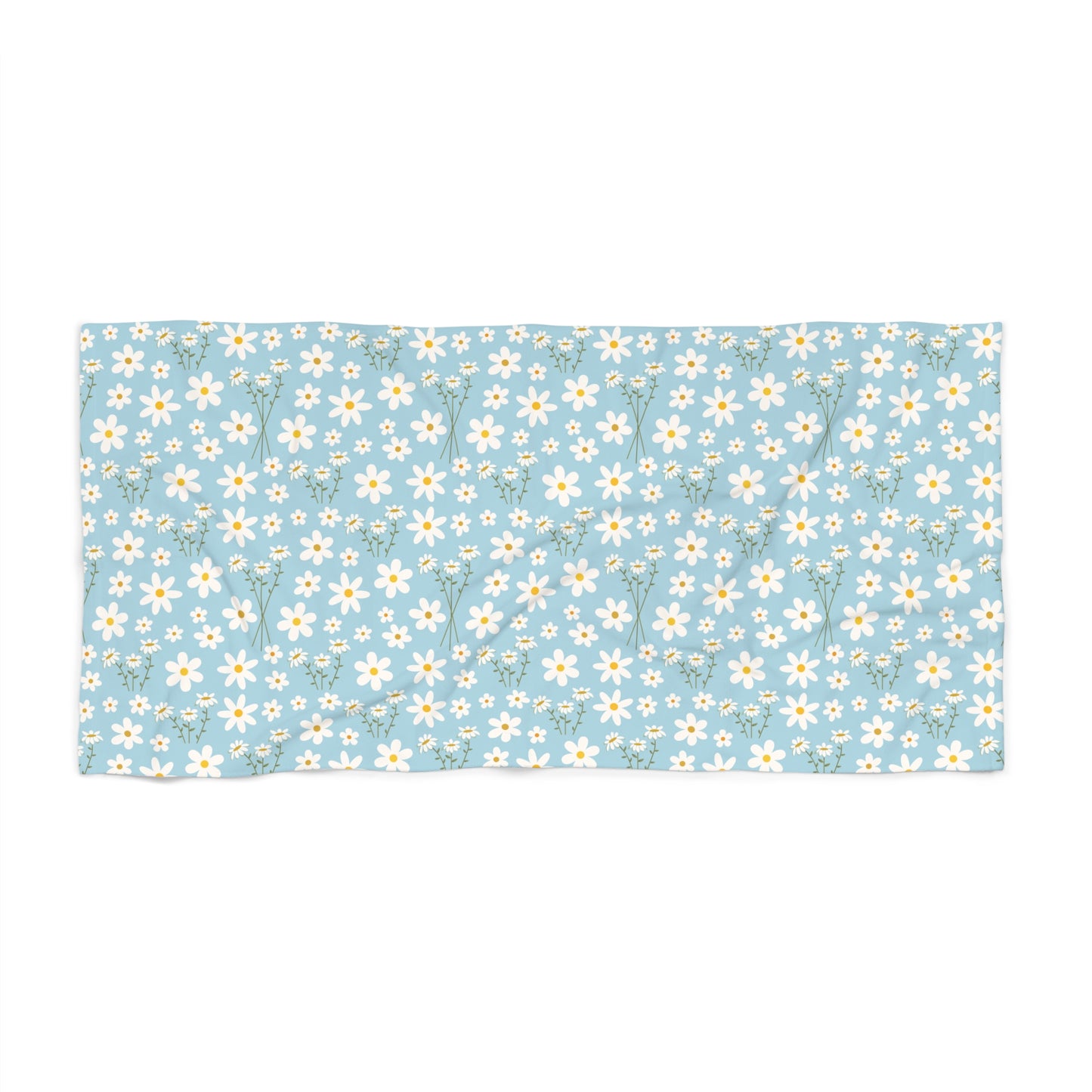 Sky Blue Daisy Beach Towel