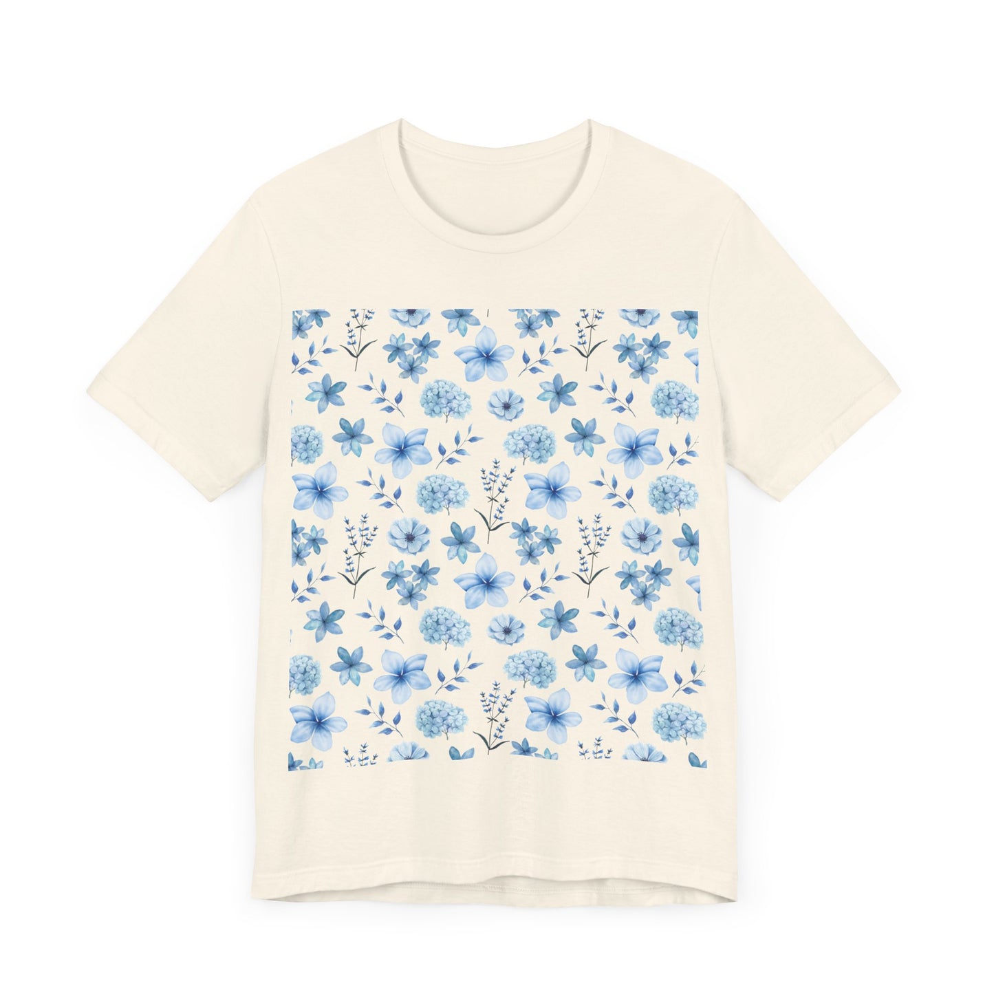 Snowy Blue Flowers Unisex Shirt - T - Shirt - Printify - Kristine Celestine