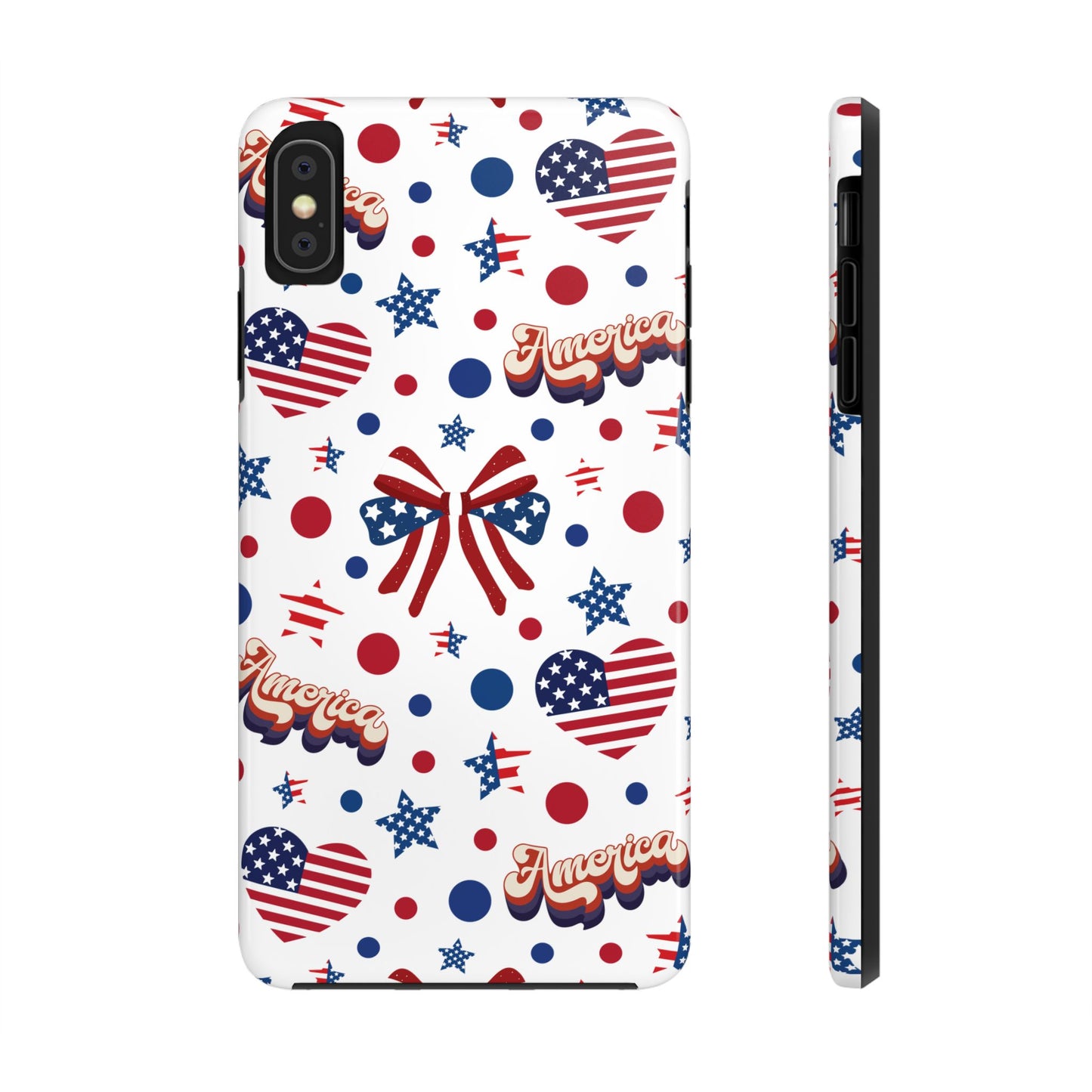 Coque de téléphone robuste America's Sweetheart and Bows pour iPhone et Samsung Galaxy