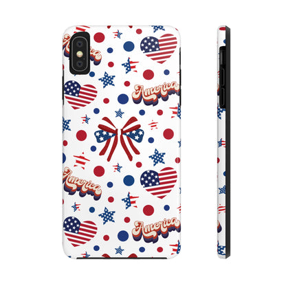 Coque de téléphone robuste America's Sweetheart and Bows pour iPhone et Samsung Galaxy