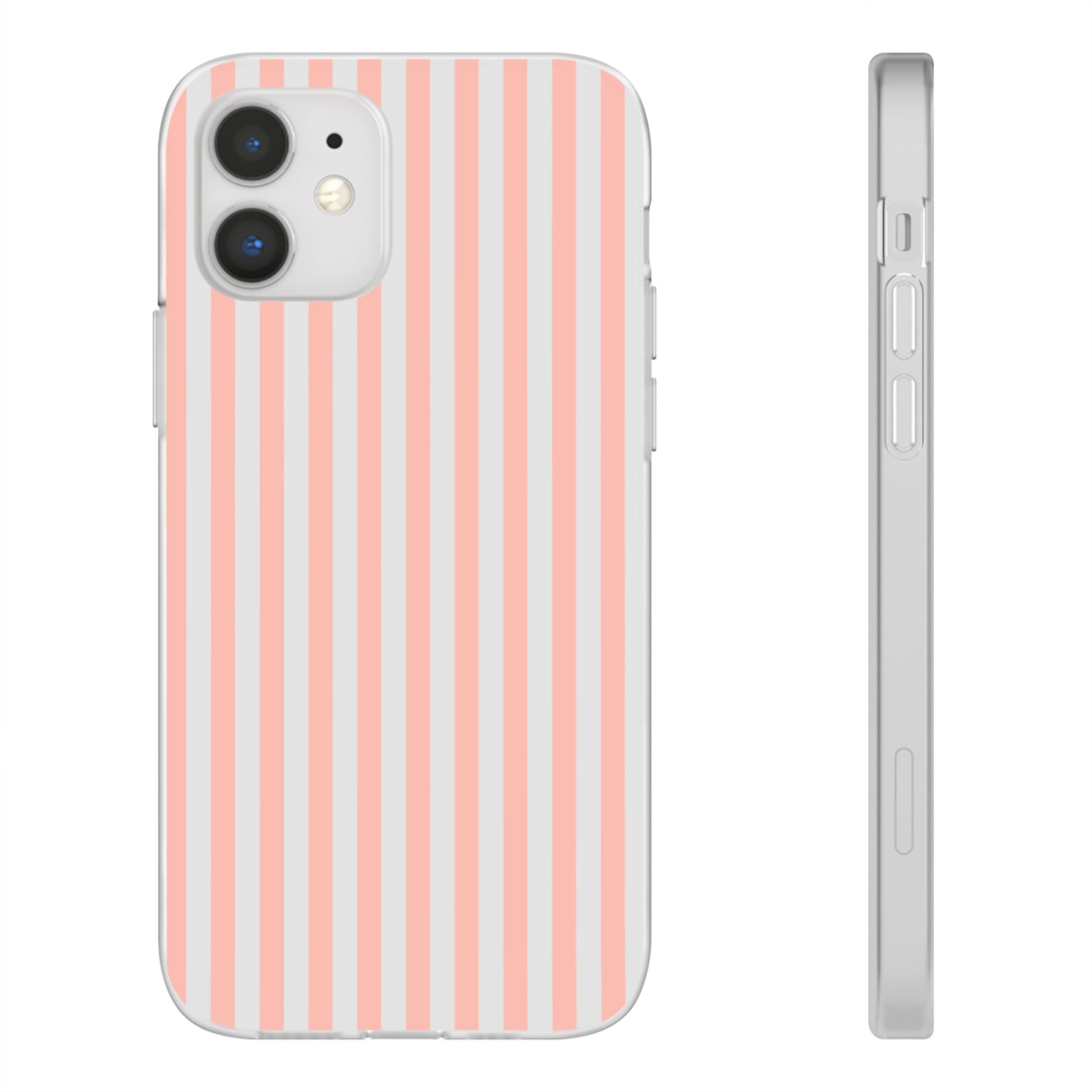 Coral Pink Stripes Flexible Phone Case iPhone Case Samsung Galaxy - Phone Case - Kristine Celestine