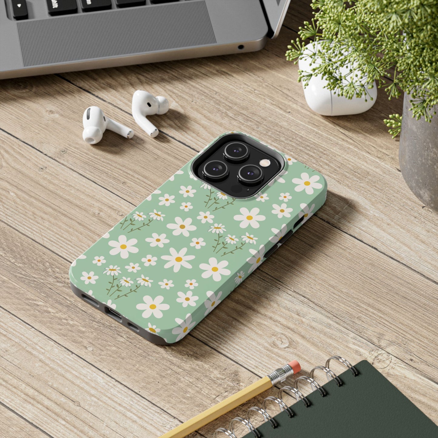 Mint Daisy Delight Tough Phone Case for iPhone and Samsung Galaxy