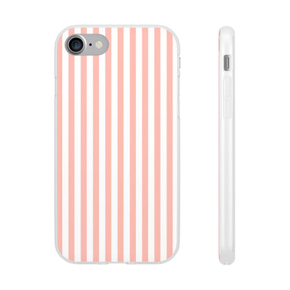 Coral Pink Stripes Flexible Phone Case iPhone Case Samsung Galaxy - Phone Case - Kristine Celestine