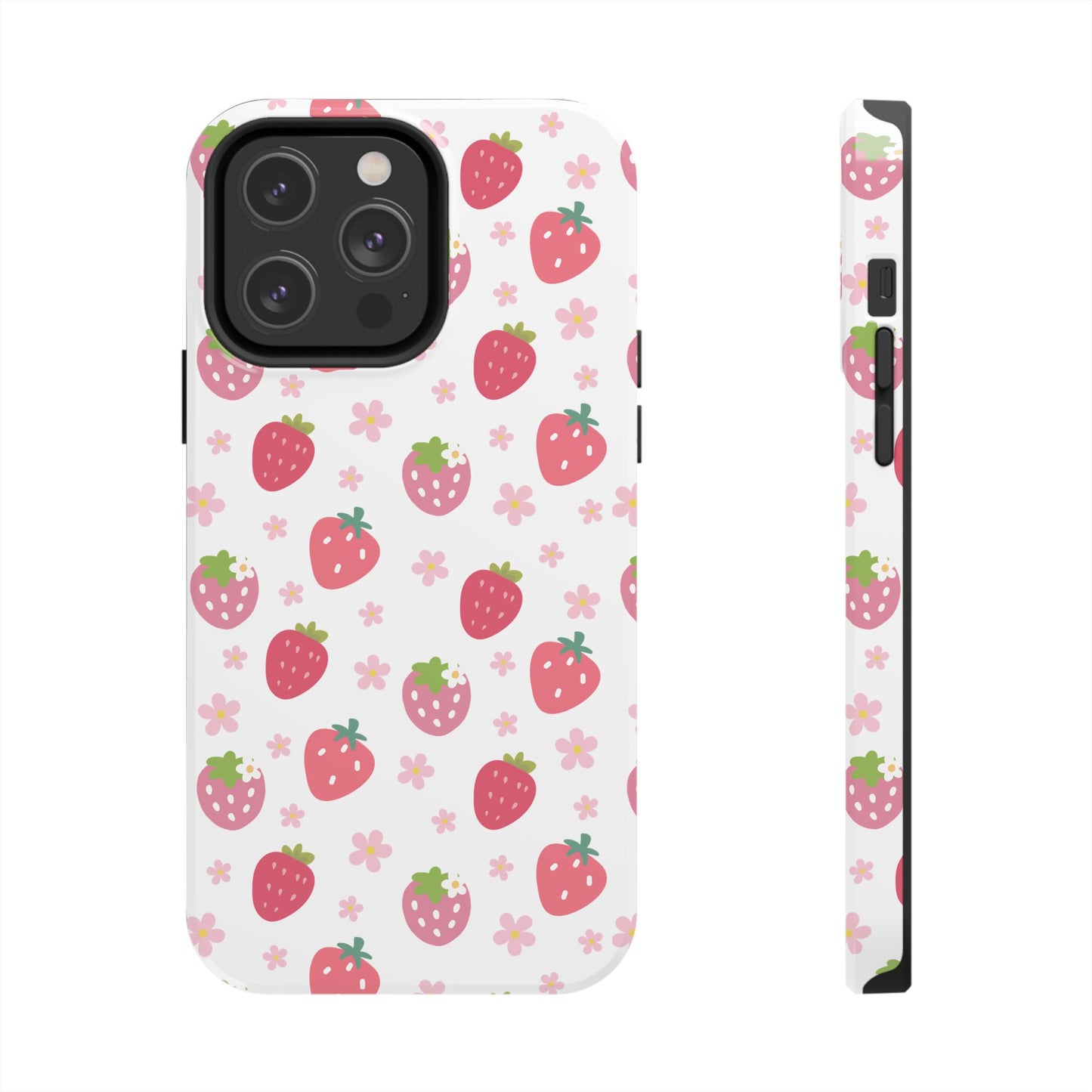 Strawberries and Daisies Tough Phone Case for iPhone and Samsung Galaxy