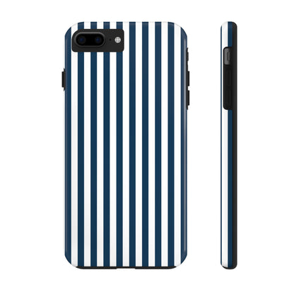 Navy Blue Stripes Tough Phone Case for iPhone and Samsung Galaxy