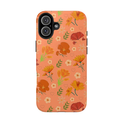 Coque de téléphone résistante Coral Peach Meadow pour iPhone et Samsung Galaxy