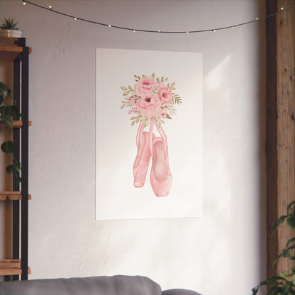 Floral Ballerina Shoes Wall Art Poster - Poster - Kristine Celestine