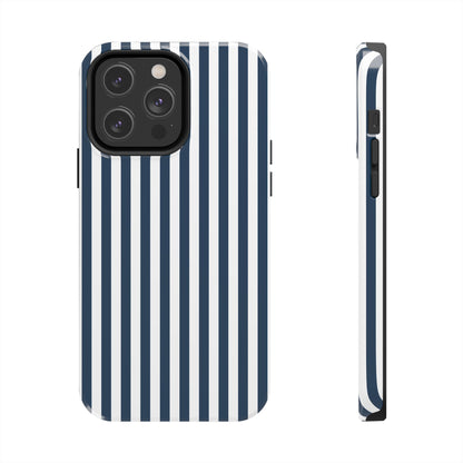 Navy Blue Stripes Tough Phone Case for iPhone and Samsung Galaxy