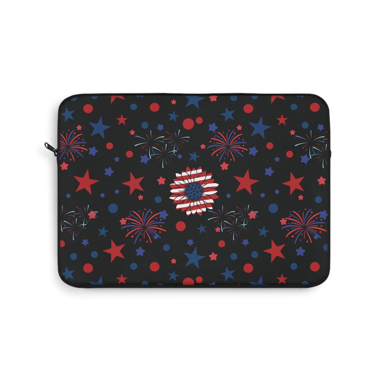 Starry Night America Laptop Sleeve USA Fireworks Laptop Pouch Red Whtie and Blue Summer Laptop Bag Laptop Case Spring Laptop Protector Cute Tablet Sleeve Pretty Tablet Case Adorable Tablet Pouch