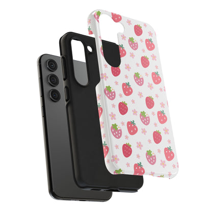 Strawberries and Daisies Tough Phone Case for iPhone and Samsung Galaxy