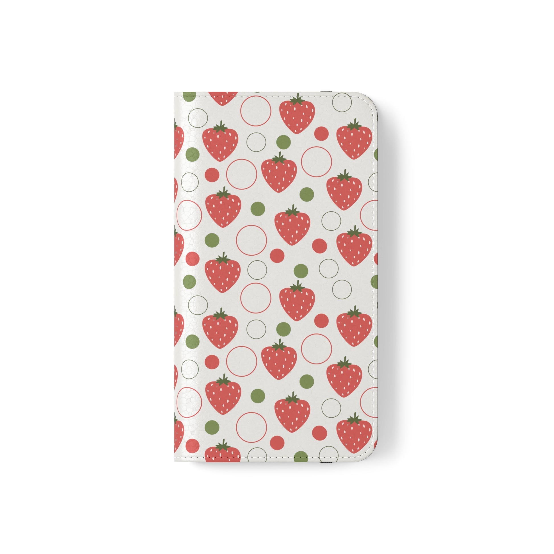 Red Strawberry Bubbles Flip Phone Case Cover with Pockets - Phone Case - Kristine Celestine