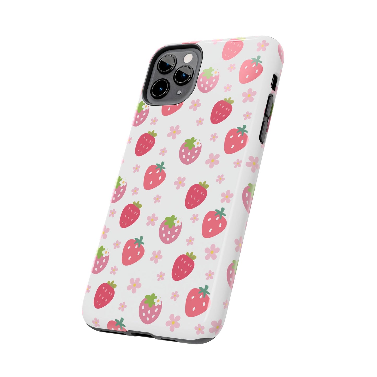 Strawberries and Daisies Tough Phone Case for iPhone and Samsung Galaxy