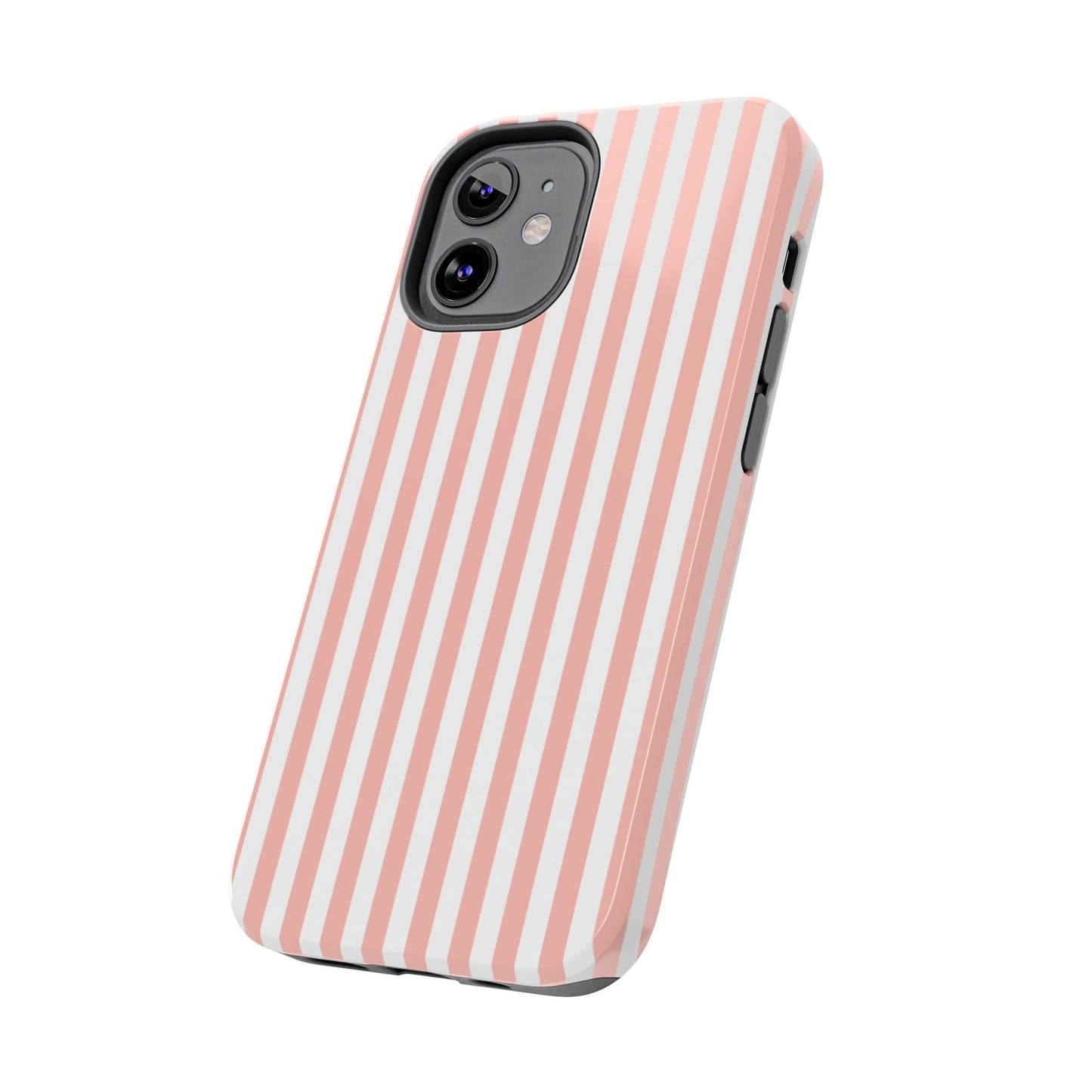 Coral Pink Stripes Tough Phone Case for iPhone and Samsung Galaxy