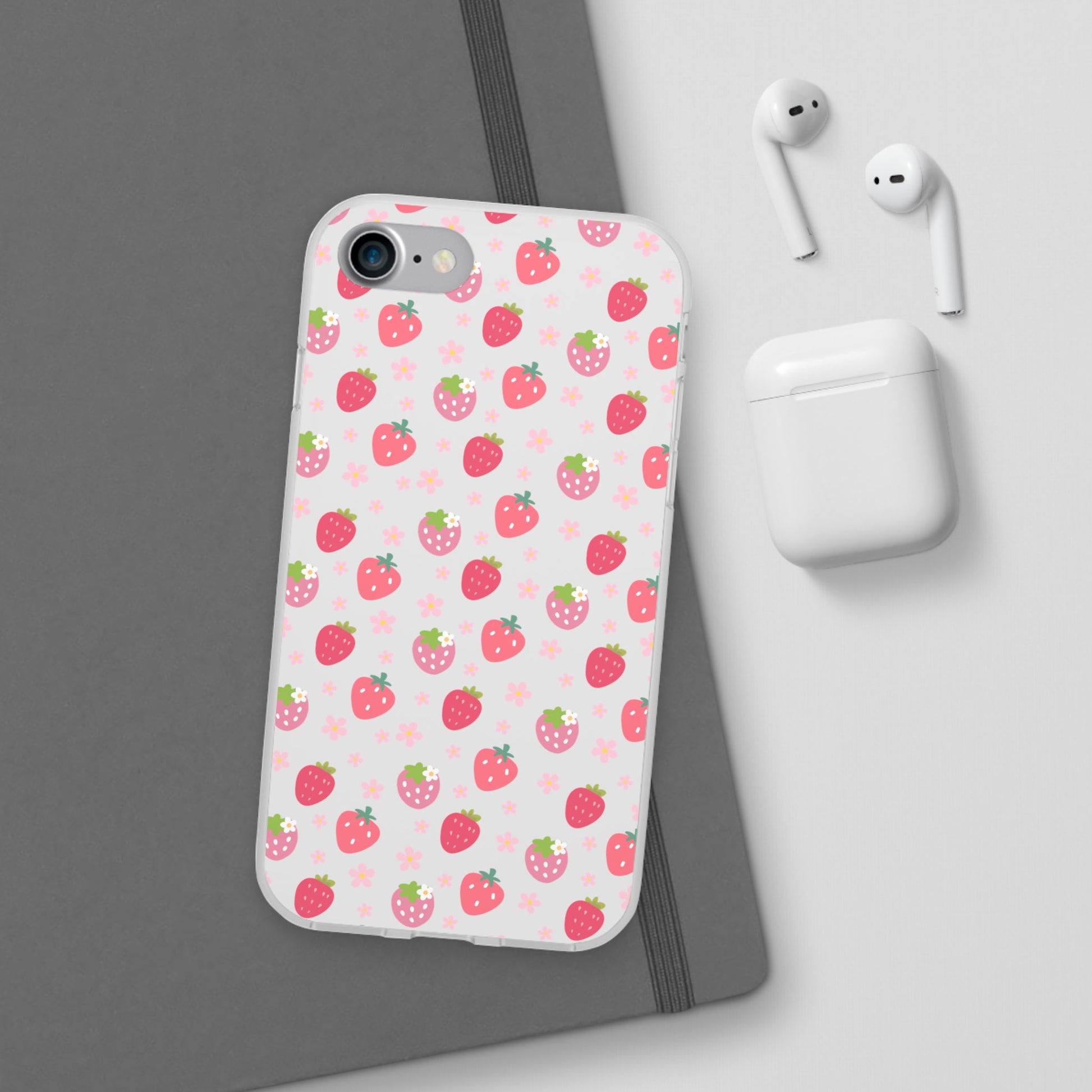 Strawberries and Daisies Flexible Phone Case iPhone Case Samsung Galaxy - Phone Case - Kristine Celestine