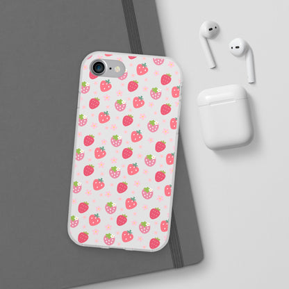 Strawberries and Daisies Flexible Phone Case iPhone Case Samsung Galaxy - Phone Case - Kristine Celestine