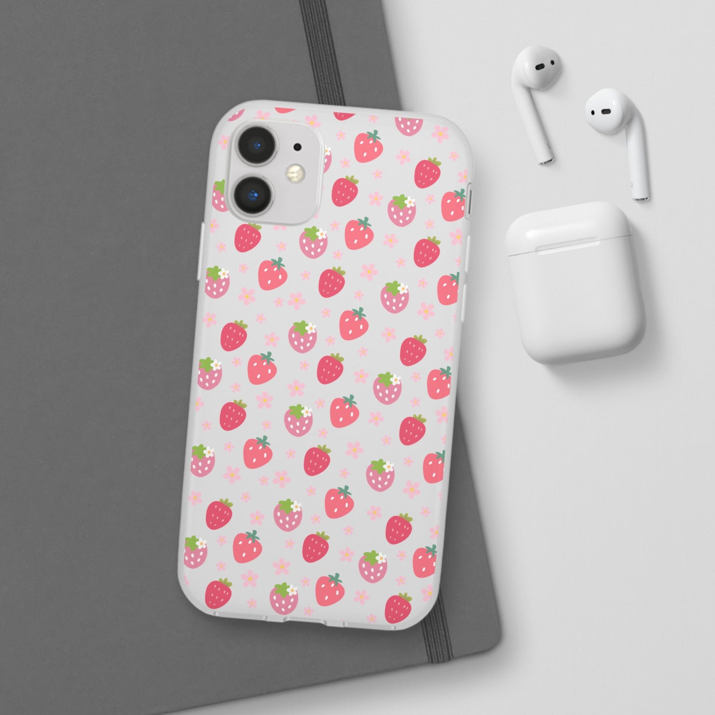 Strawberries and Daisies Flexible Phone Case iPhone Case Samsung Galaxy - Phone Case - Kristine Celestine