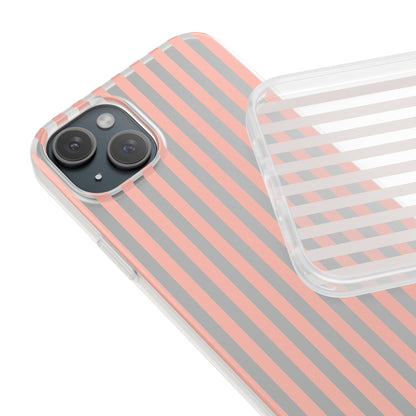 Coral Pink Stripes Flexible Phone Case iPhone Case Samsung Galaxy - Phone Case - Kristine Celestine