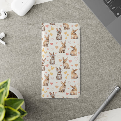 Bunny Love Flip Phone Case Cover with Pockets