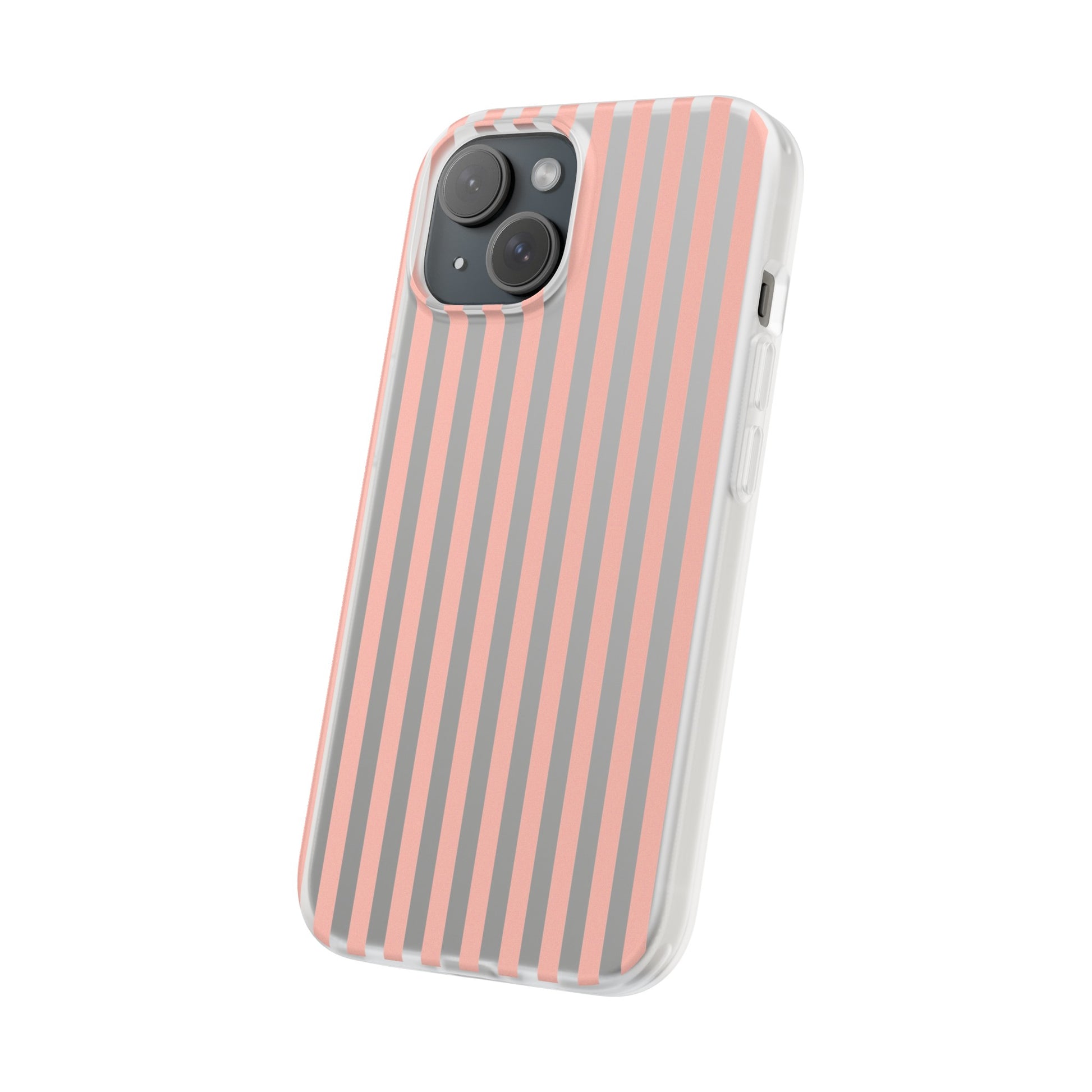 Coral Pink Stripes Flexible Phone Case iPhone Case Samsung Galaxy - Phone Case - Kristine Celestine