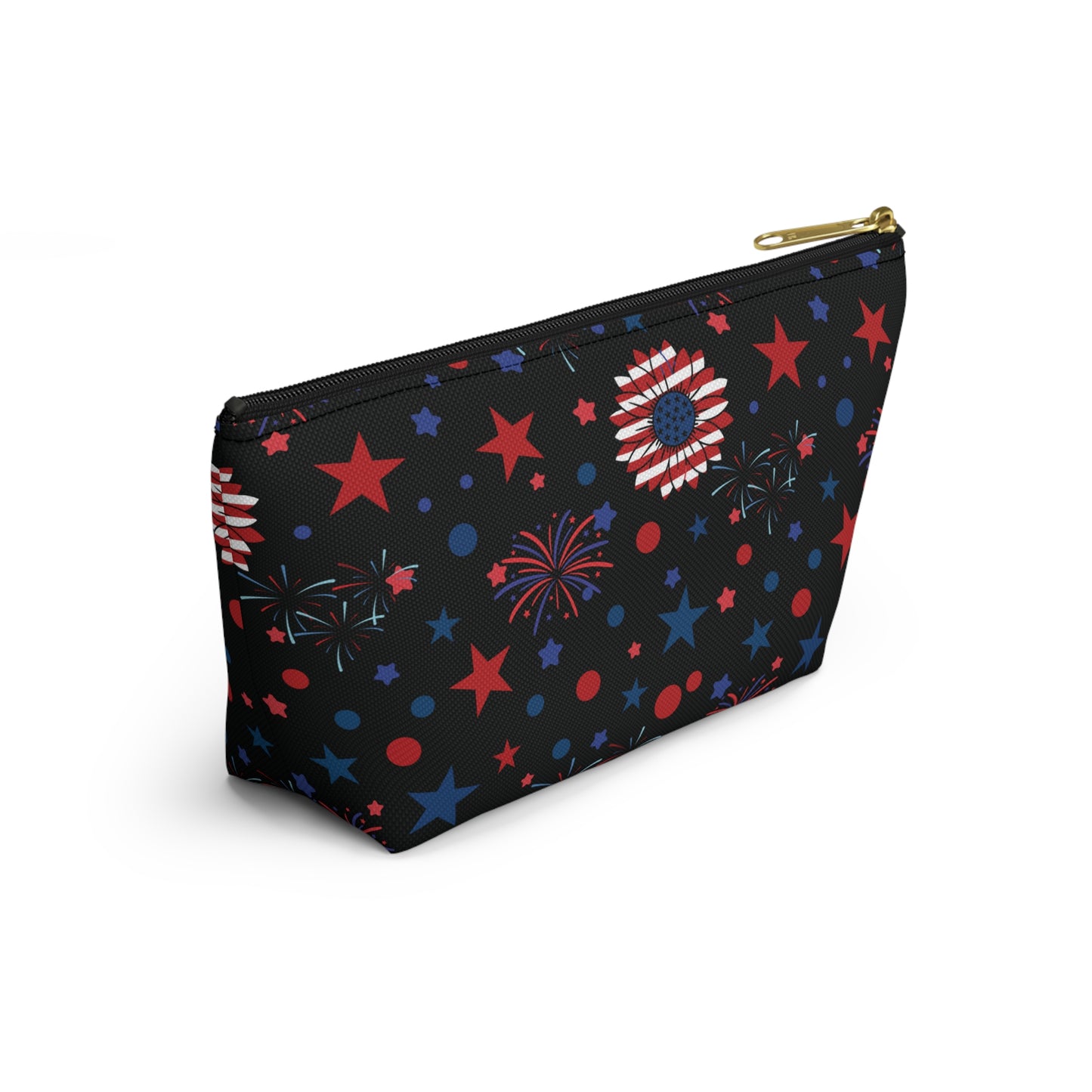 Starry Night America Accessory Pouch with T-bottom Pouch for Makeup Small Bag for School Supplies Cute Summer Zipper Pouch