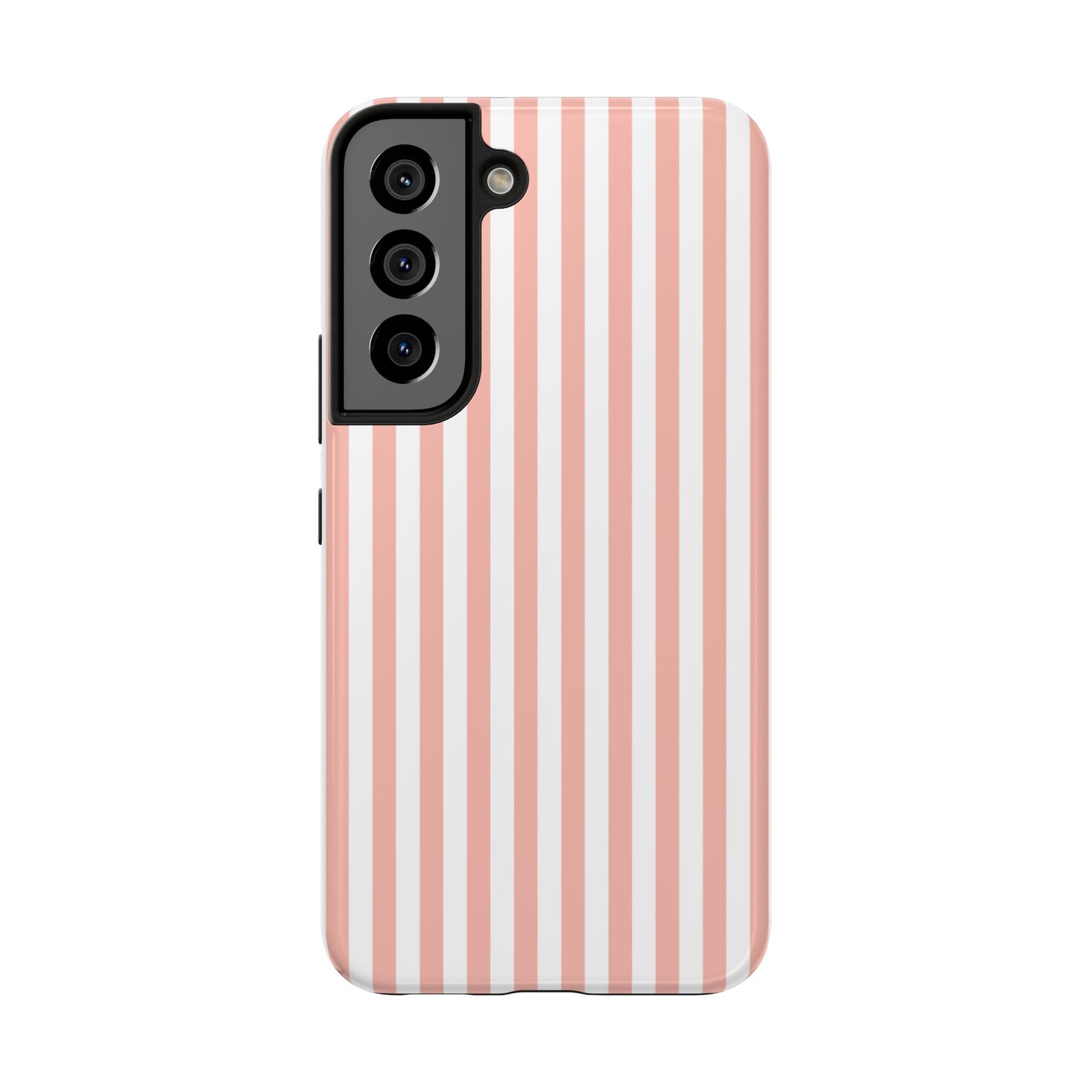 Coral Pink Stripes Tough Phone Case for iPhone and Samsung Galaxy