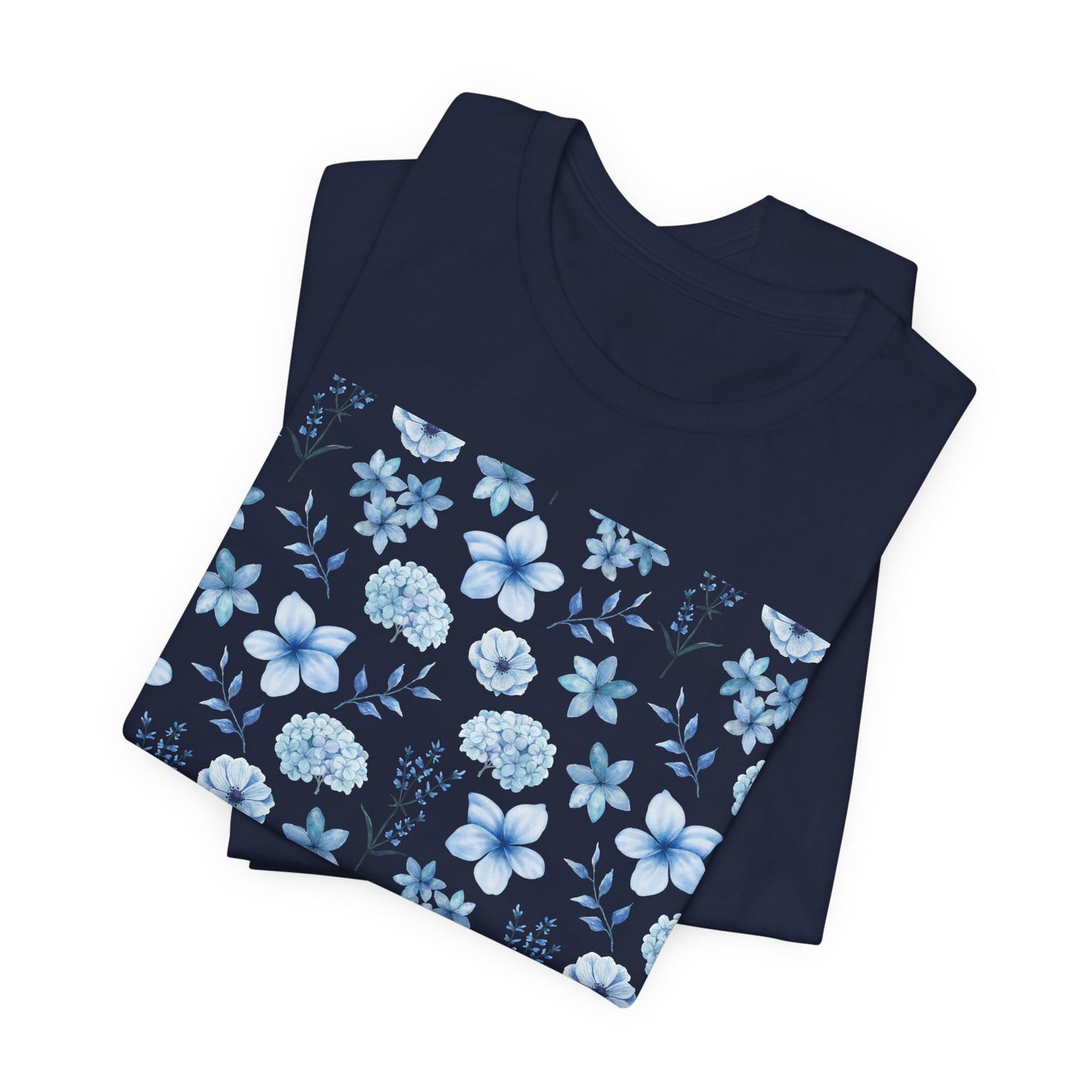 Snowy Blue Flowers T-Shirt