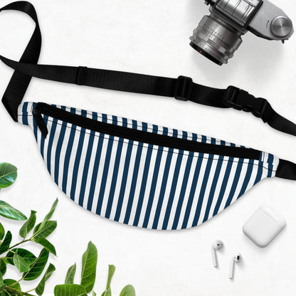 Navy Blue Stripes Fanny Pack Royal Blue Striped Belt Bag Fun Fanny Bag Waist Pack Bum Bag