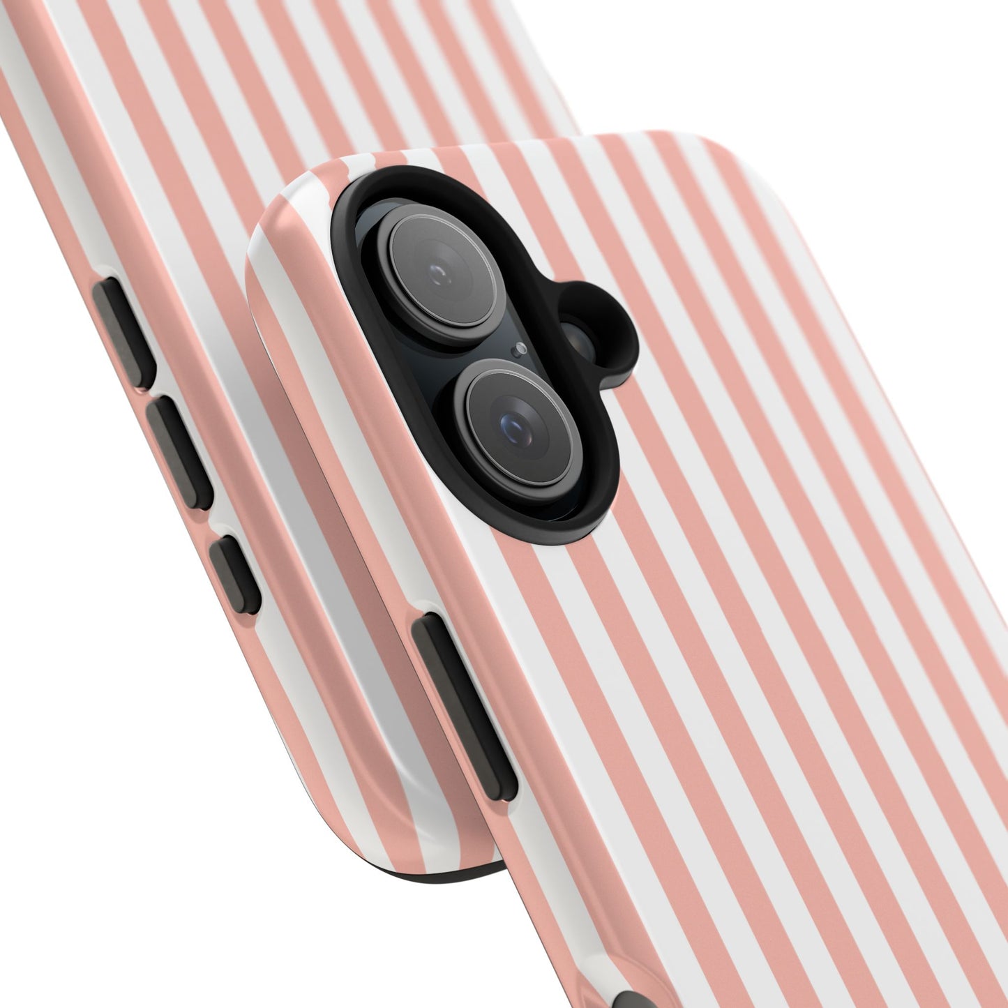 Coral Pink Stripes Tough Phone Case for iPhone and Samsung Galaxy