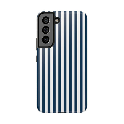 Navy Blue Stripes Tough Phone Case for iPhone and Samsung Galaxy