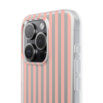 Coral Pink Stripes Flexible Phone Case iPhone Case Samsung Galaxy - Phone Case - Kristine Celestine