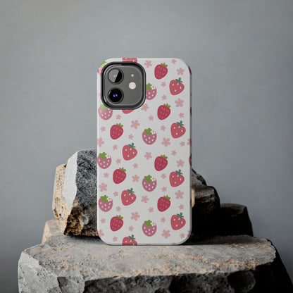 Strawberries and Daisies Tough Phone Case for iPhone and Samsung Galaxy