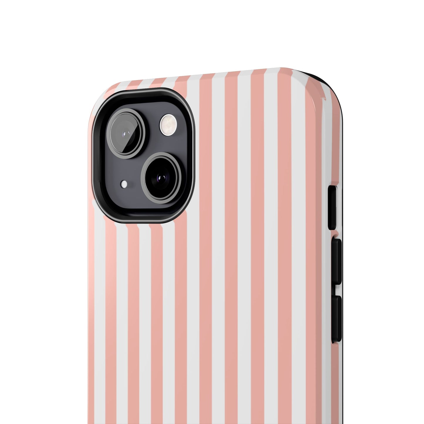 Coral Pink Stripes Tough Phone Case for iPhone and Samsung Galaxy