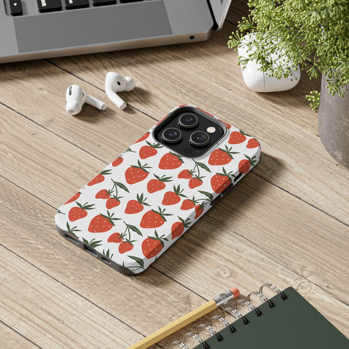 Tropical Strawberry Tough Phone Case for iPhone and Samsung Galaxy